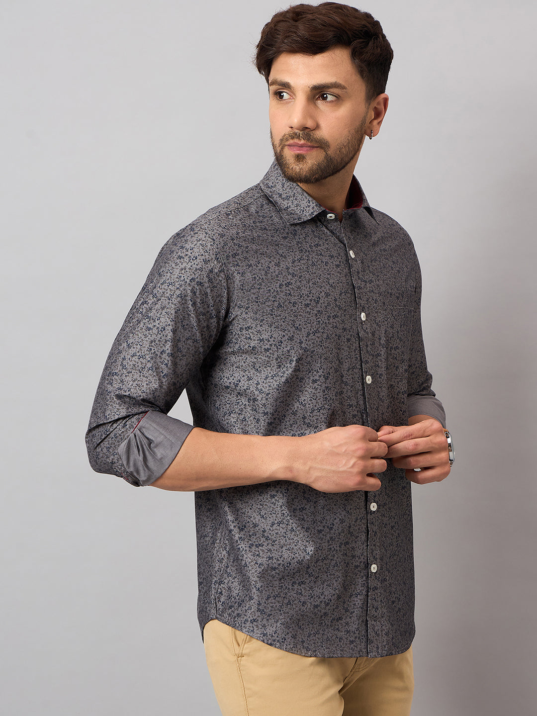 Dark Grey Printed Shirt