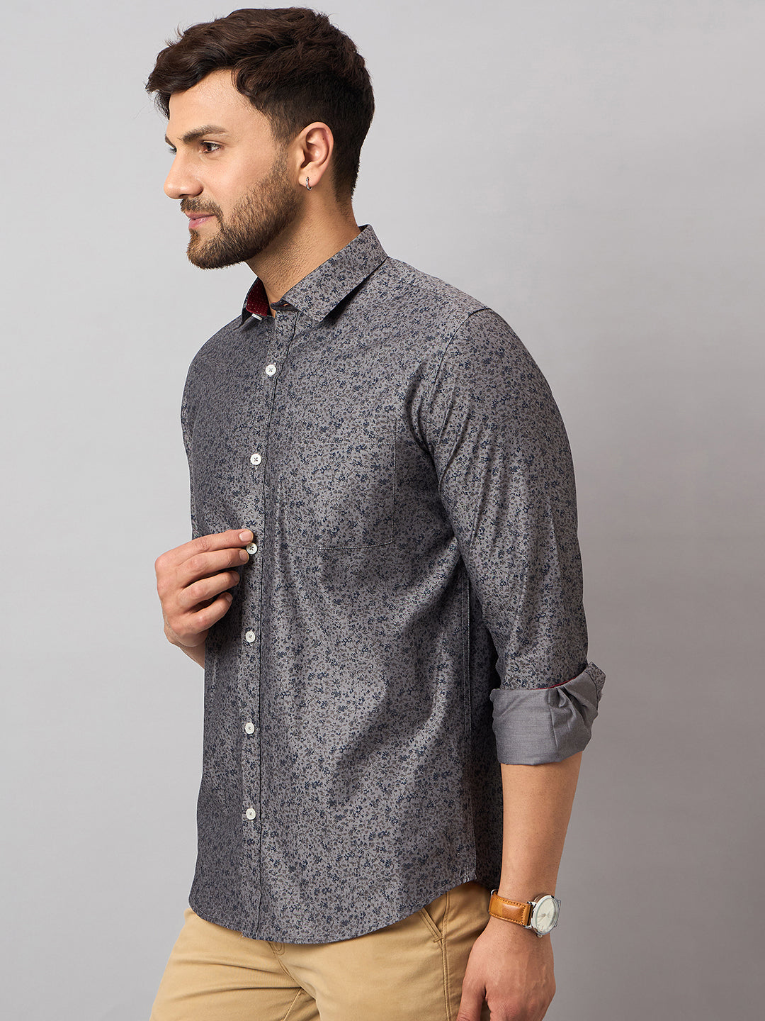Dark Grey Printed Shirt