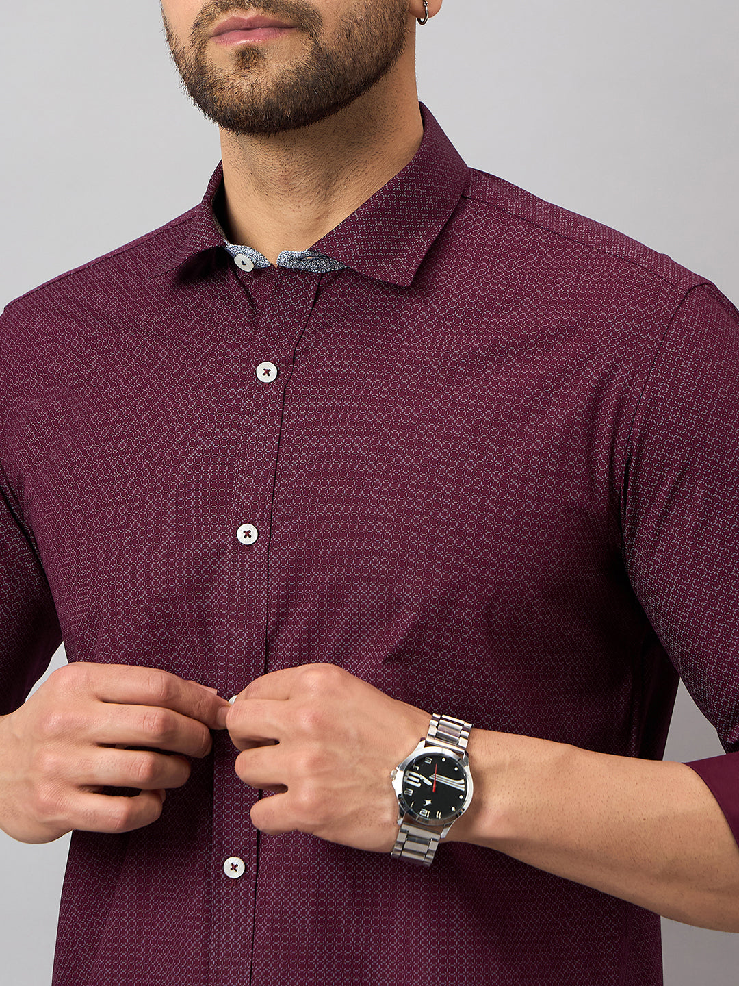 Maroon Printed Shirt