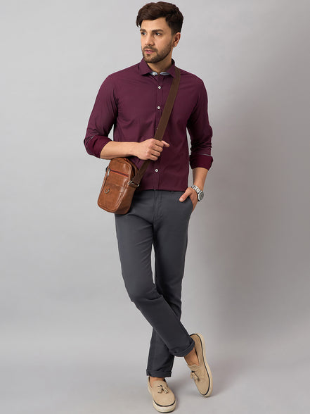 Maroon Printed Shirt
