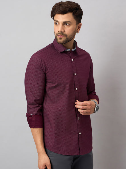Maroon Printed Shirt