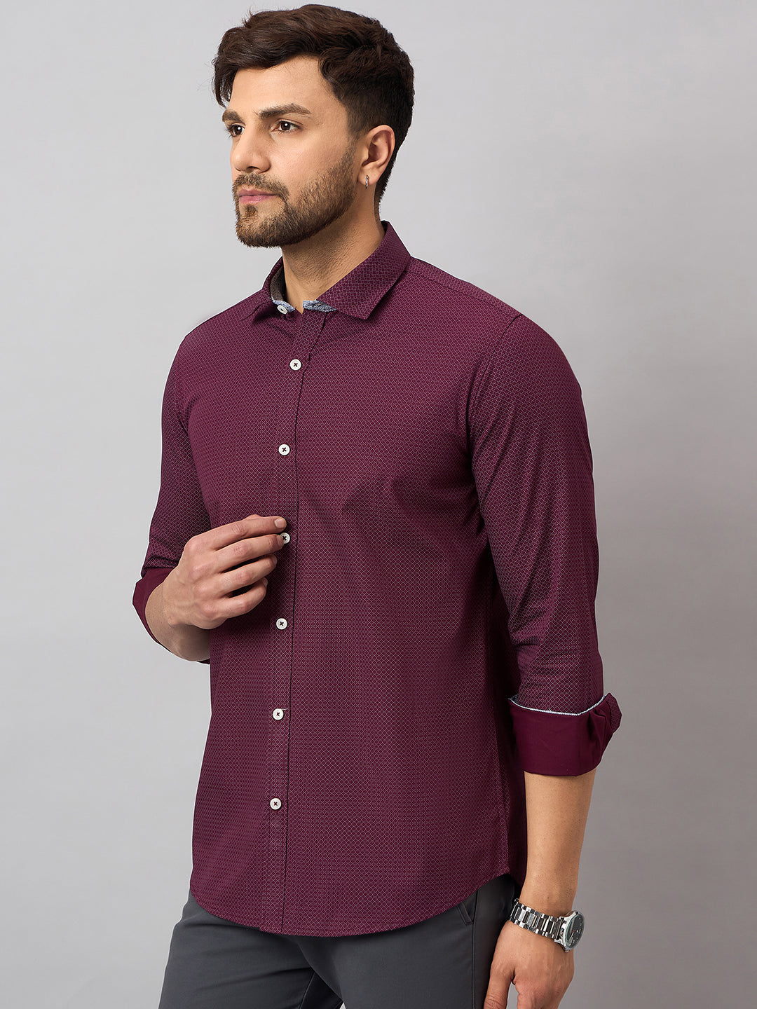 Maroon Printed Shirt