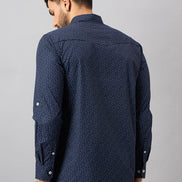Navy Blue Printed Shirt