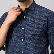 Navy Blue Printed Shirt