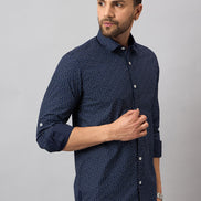 Navy Blue Printed Shirt