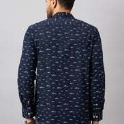 Navy Blue Printed Shirt