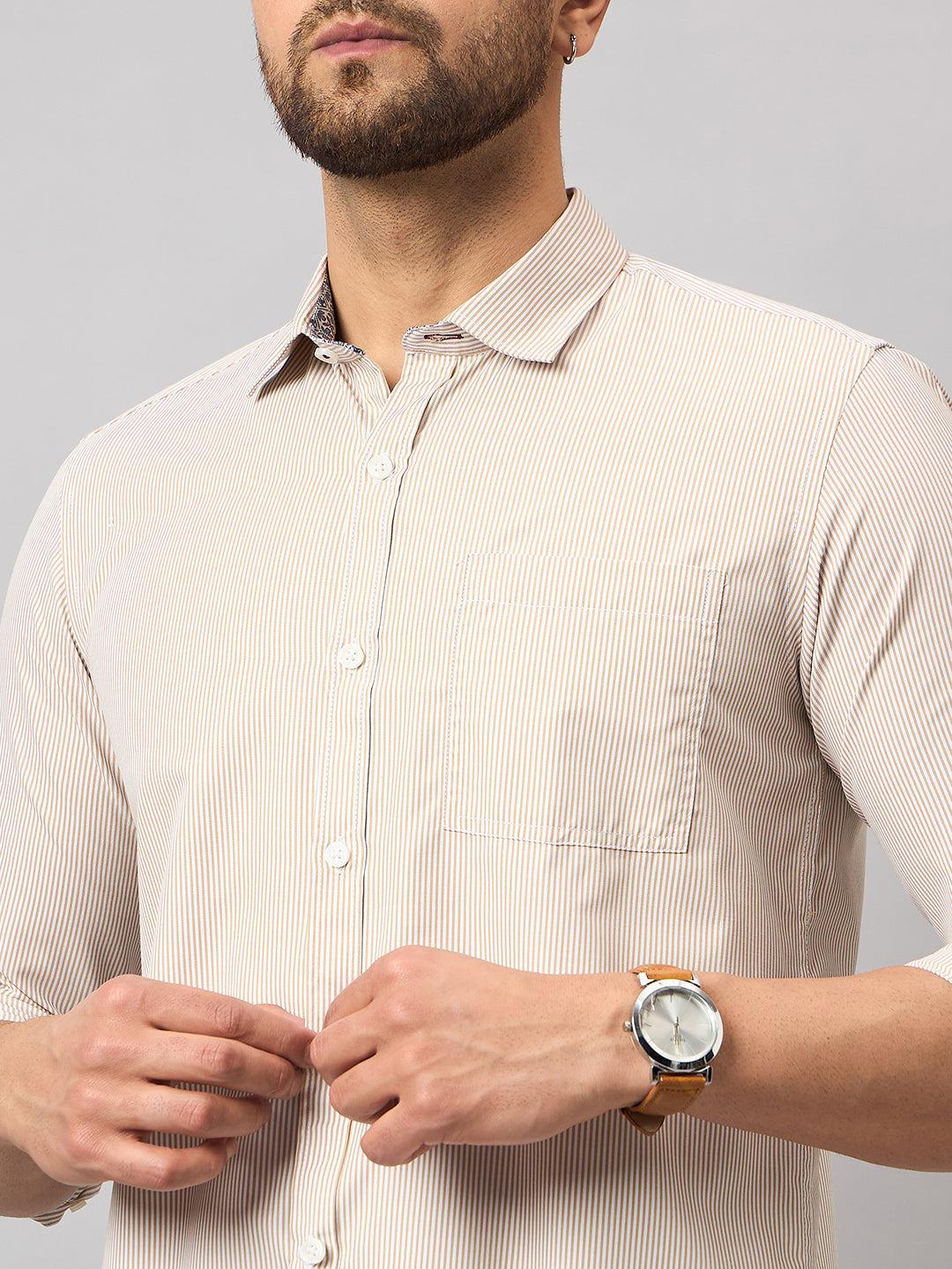 Beige Striper Shirt