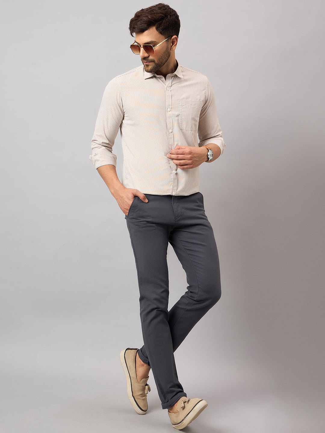 Beige Striper Shirt