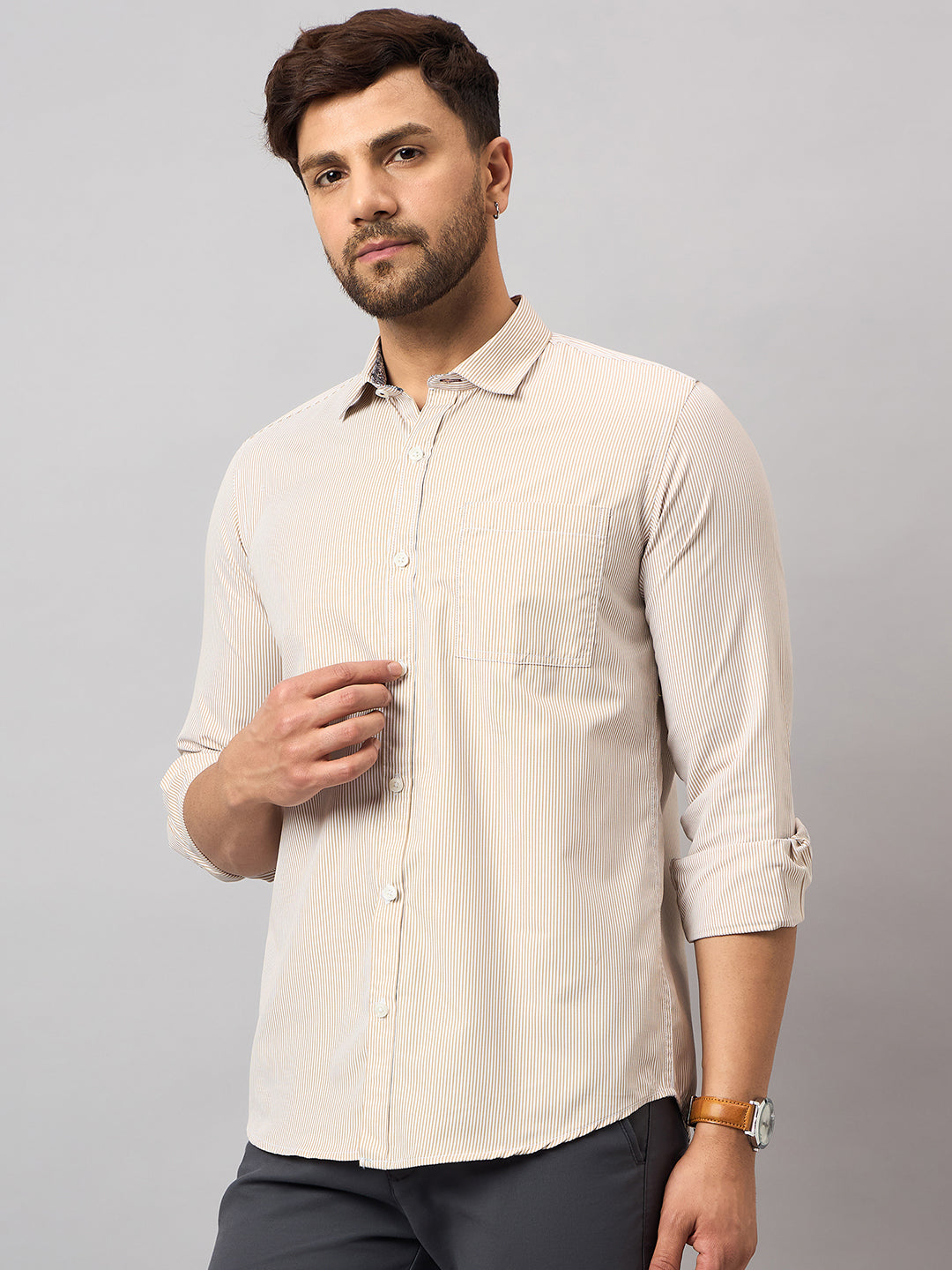Beige Striper Shirt