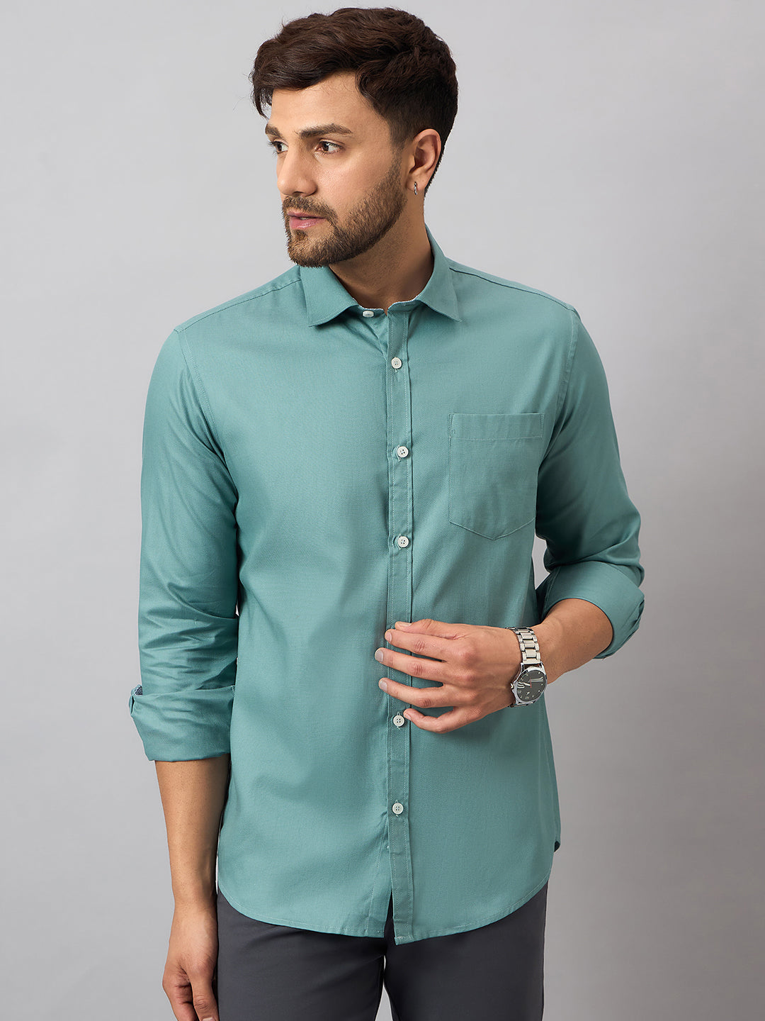 Sea Green Solid Shirt
