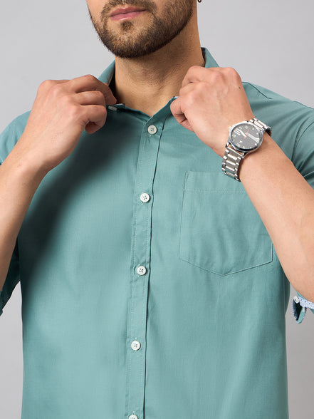 Sea Green Solid Shirt