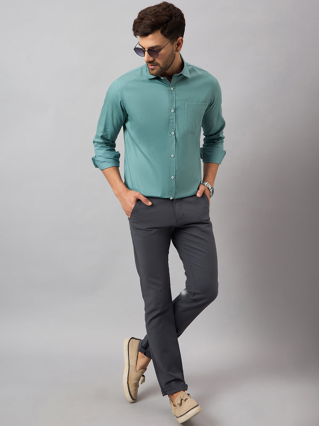 Sea Green Solid Shirt