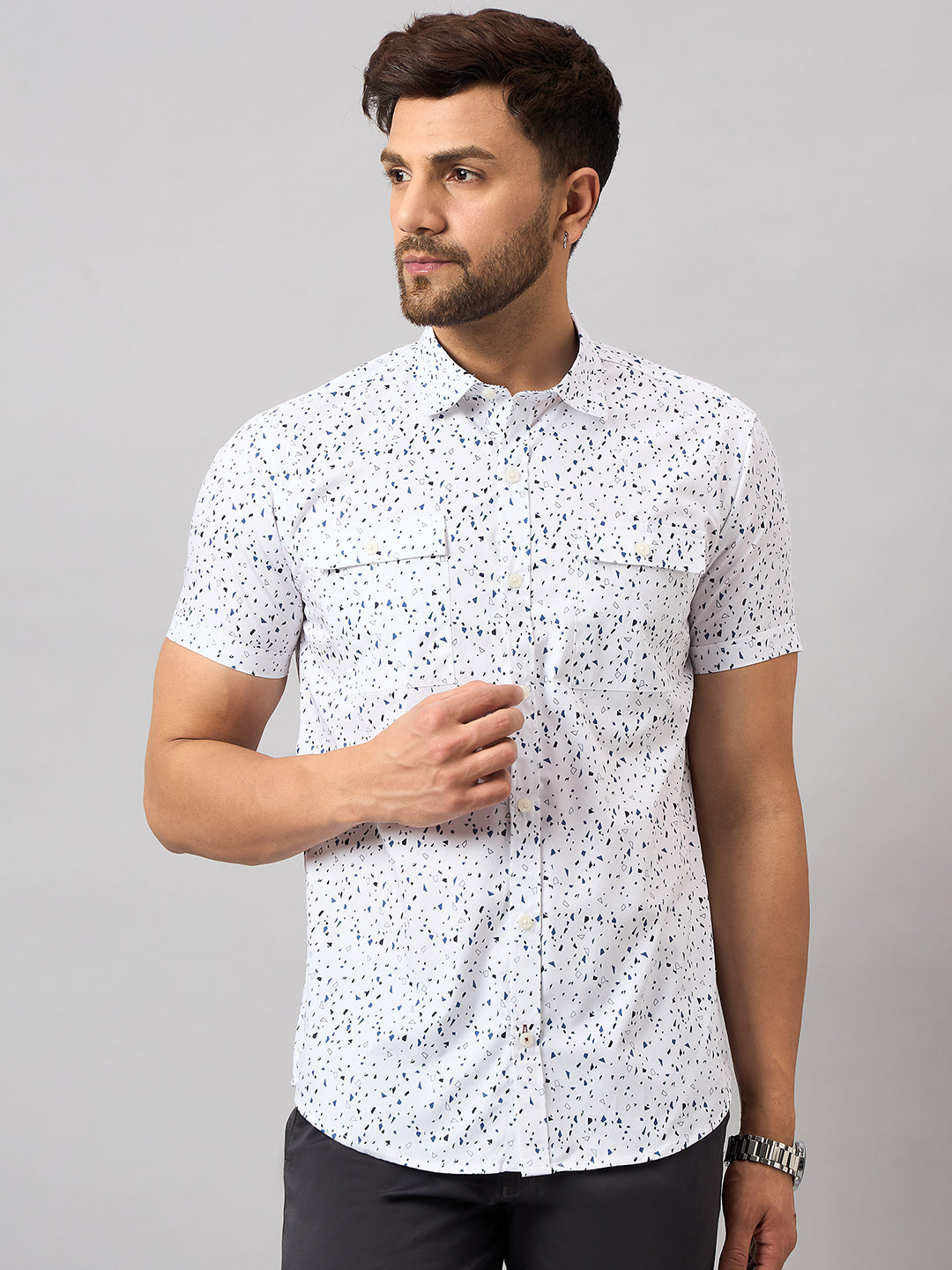 White Printed Shirt