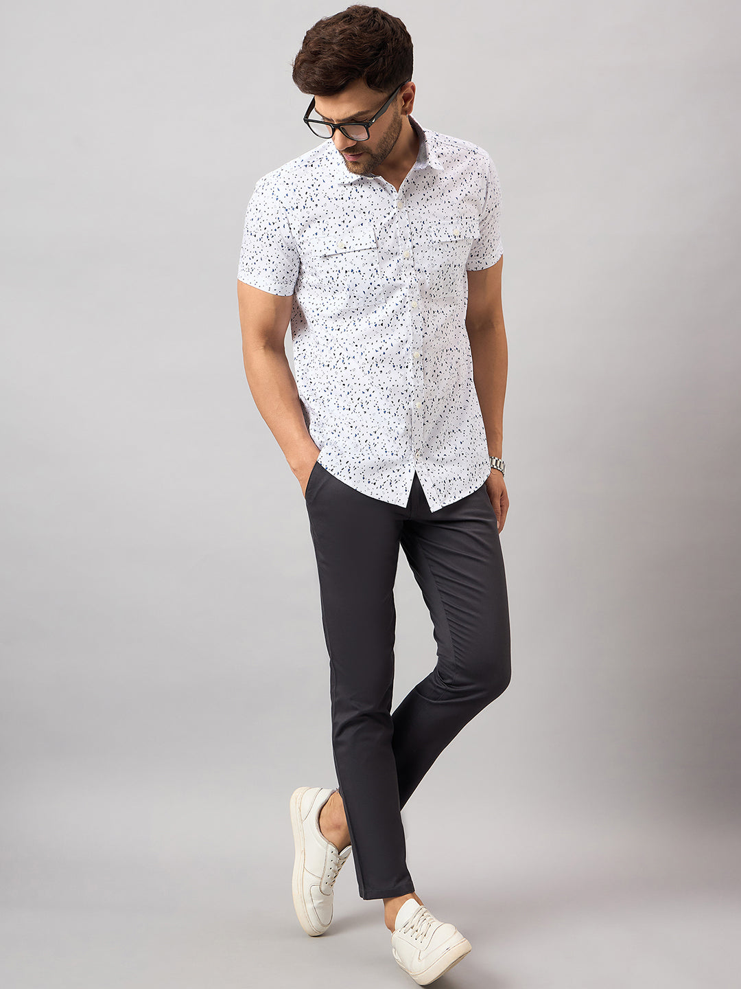 White Printed Shirt