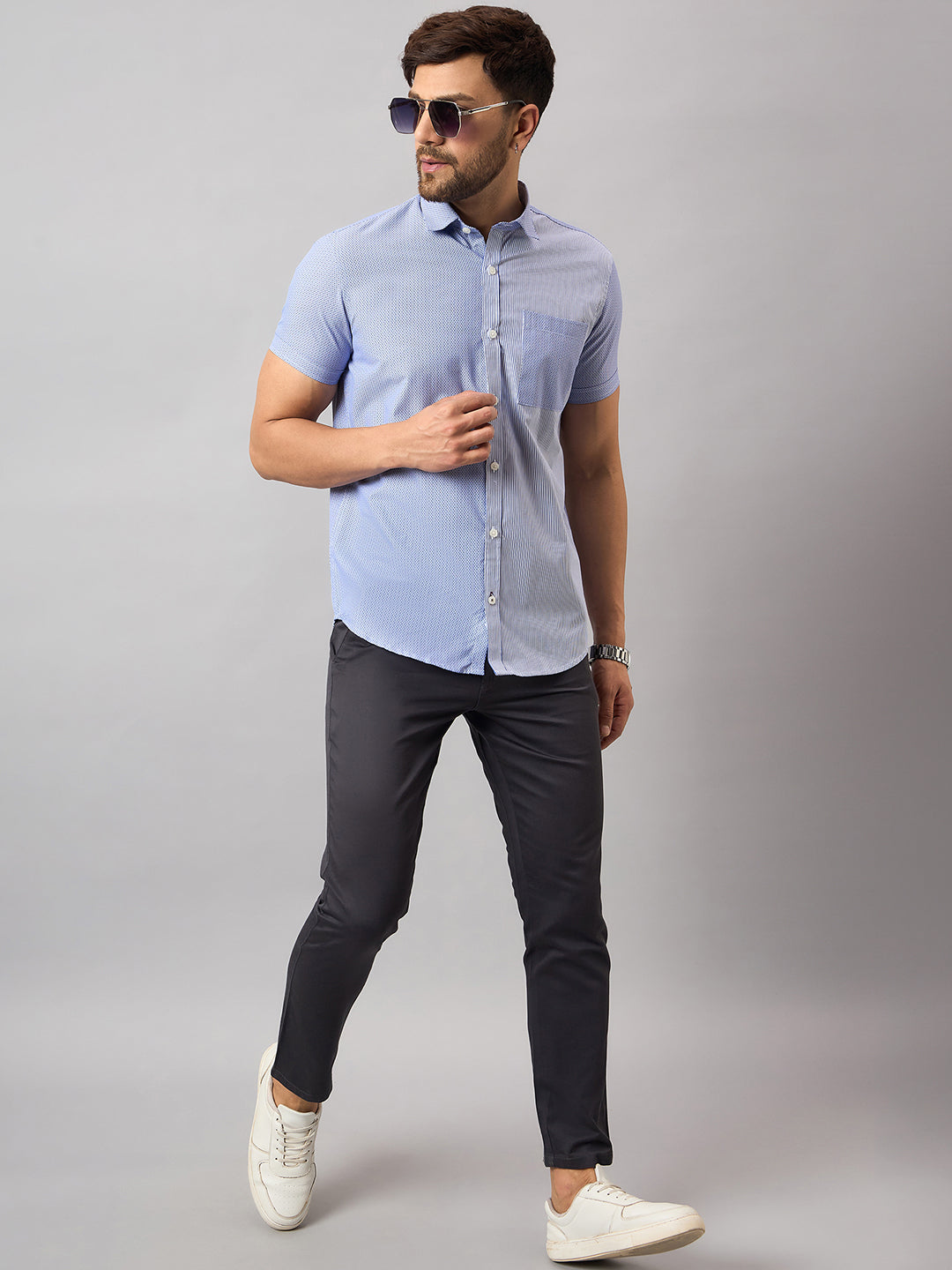 Blue Printed Shirt