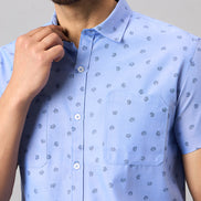 Sky Blue Printed Shirt