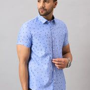 Sky Blue Printed Shirt