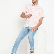 Peach Floral Print Shirt