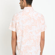 Peach Floral Print Shirt