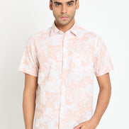 Peach Floral Print Shirt