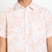 Peach Floral Print Shirt