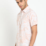 Peach Floral Print Shirt