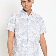 Grey Floral Print Shirt