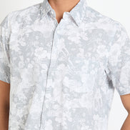 Grey Floral Print Shirt