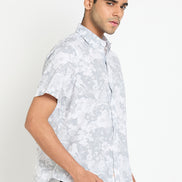 Grey Floral Print Shirt