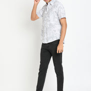 Grey Floral Print Shirt