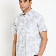 Grey Floral Print Shirt