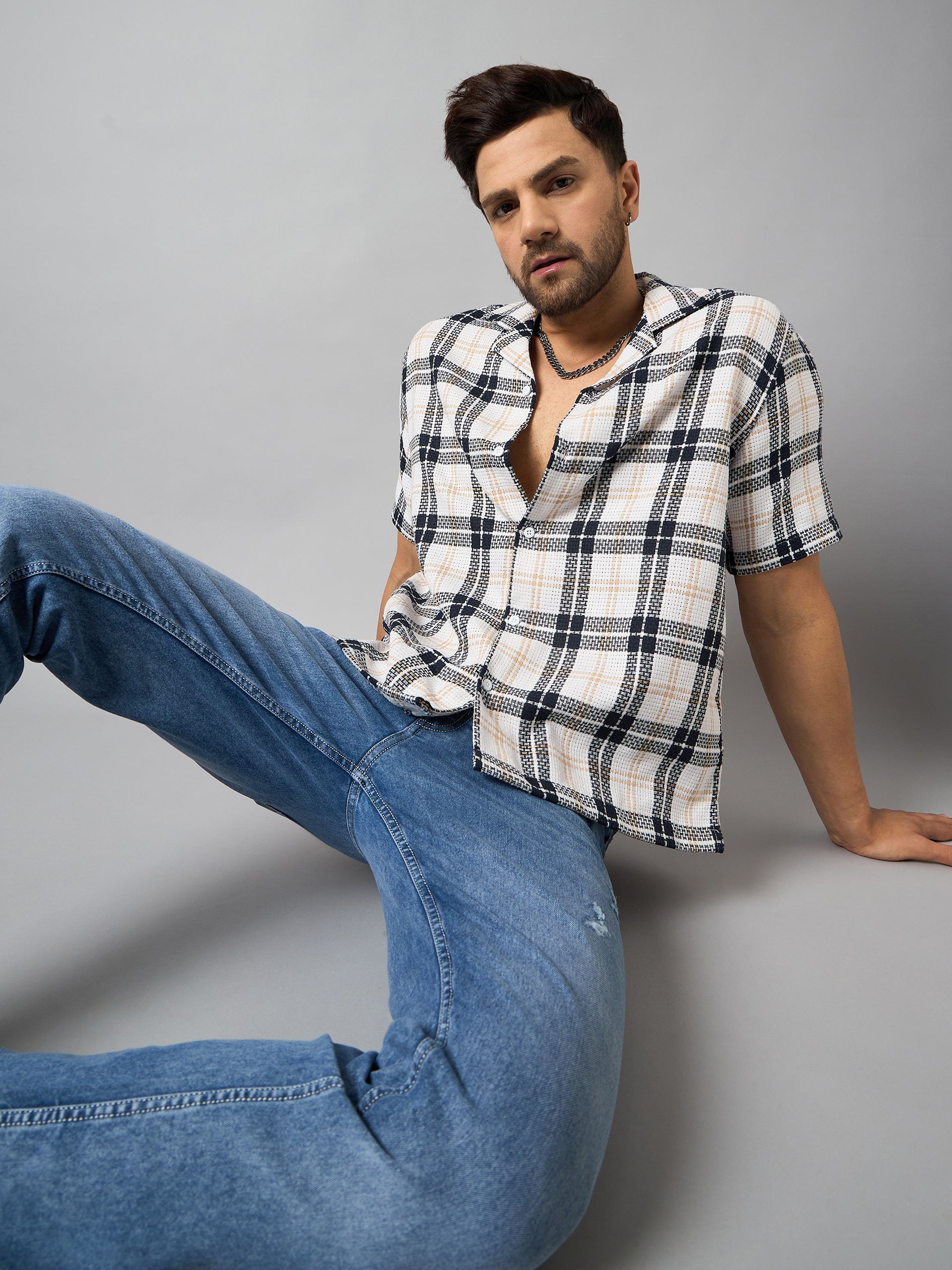 White Checked Shirt