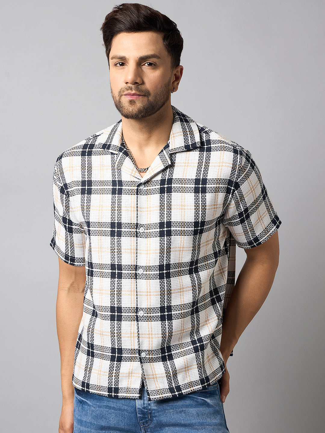 White Checked Shirt