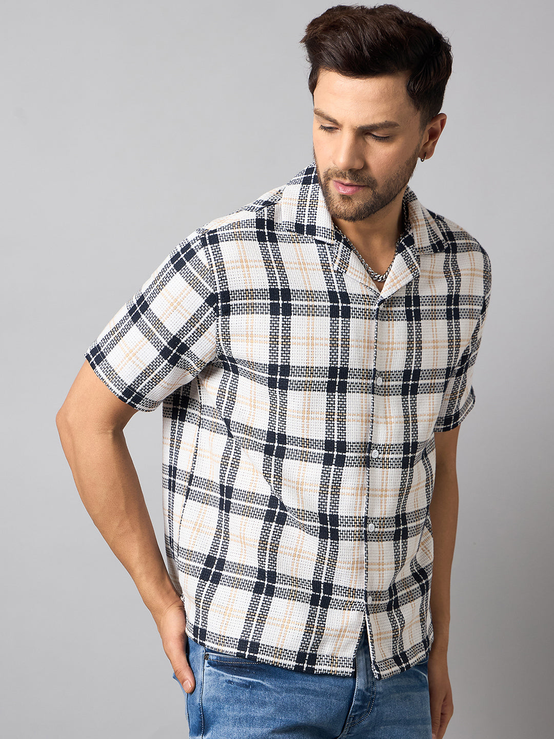 White Checked Shirt