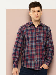 Navy Blue Checked Shirt