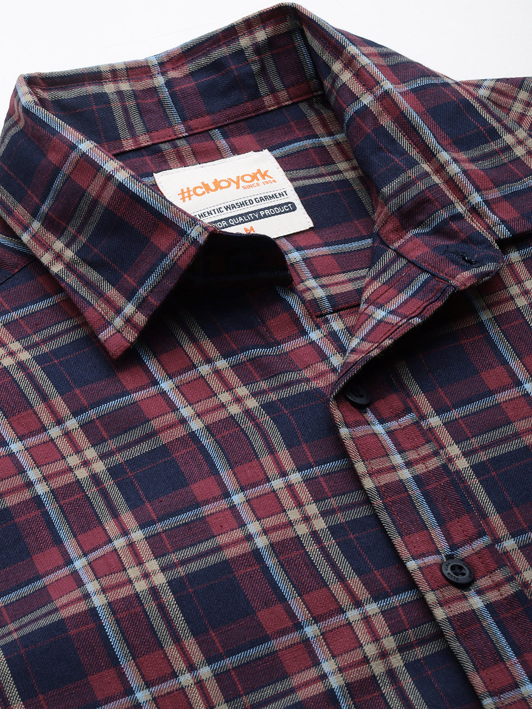 Navy Blue Checked Shirt