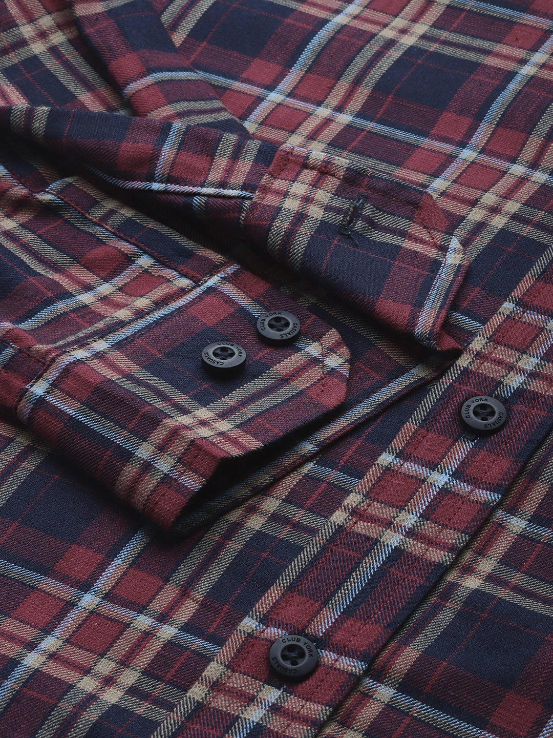 Navy Blue Checked Shirt