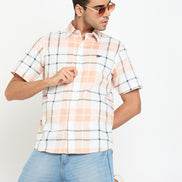 Peach Checked Shirt