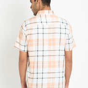 Peach Checked Shirt