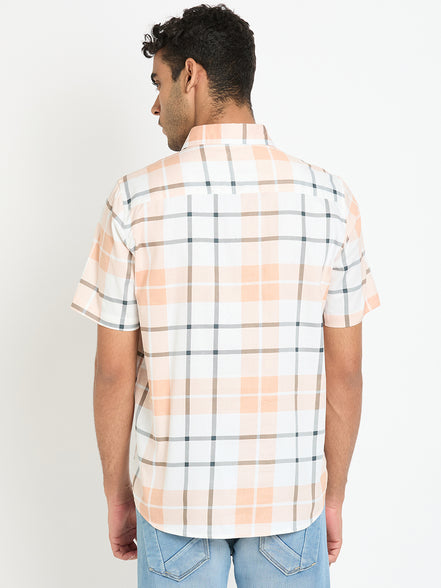 Peach Checked Shirt
