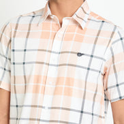 Peach Checked Shirt