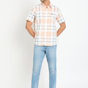 Peach Checked Shirt