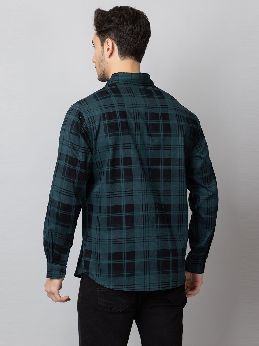 Blue Checked Collared Shirt