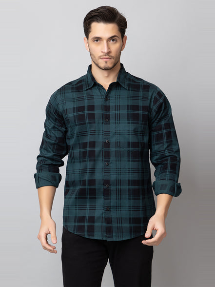 Blue Checked Collared Shirt