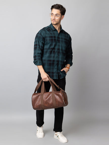 Blue Checked Collared Shirt
