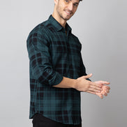 Blue Checked Collared Shirt