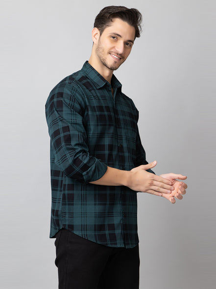 Blue Checked Collared Shirt
