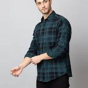 Blue Checked Collared Shirt