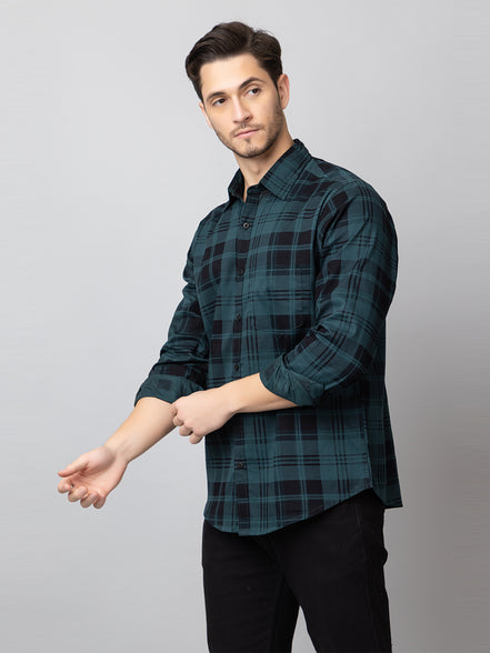 Blue Checked Collared Shirt