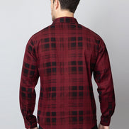 Maroon Checked Collared Shirt